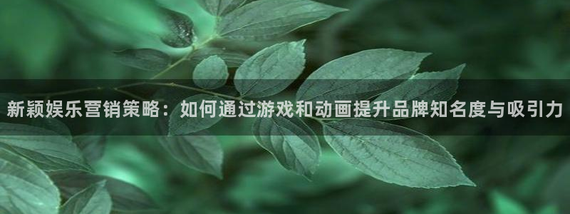 极悦平台2登录入口：新颖娱乐营销策略：如何通过游戏和动画提升品牌知名度与吸引力