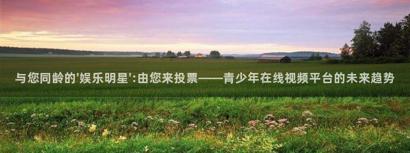 极悦平台app 是什么：与您同龄的\'娱乐明星\':由您来投票——青少年在线视频